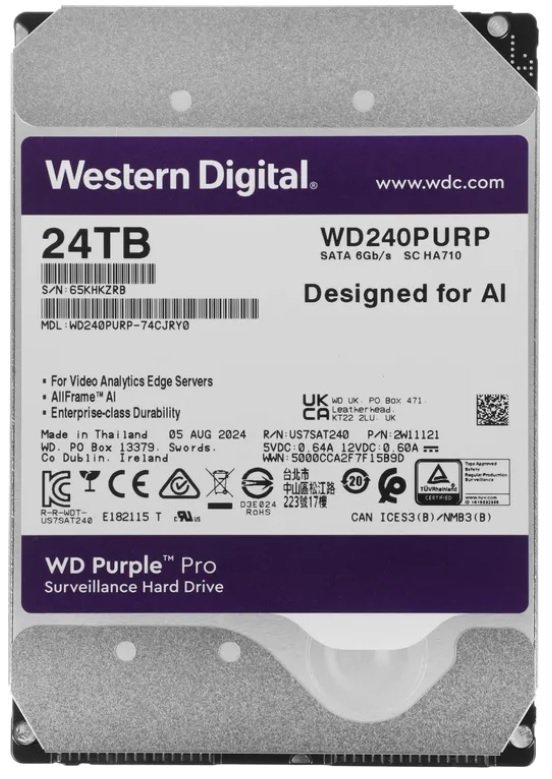 HDD 24000 GB (24 TB) SATA-III Purple Pro (WD240PURP)