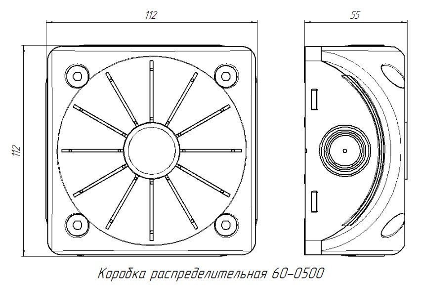 Коробка распределительная для видеокамер двухкомпонентная безгалогенная (HF) серая 100х100х50 с пластиной монтажной (60-0500-П) (Промрукав)