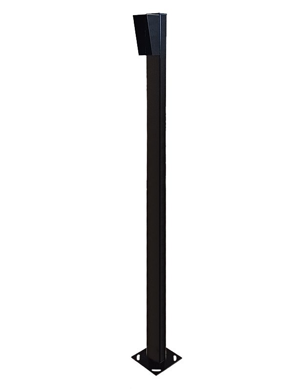 Стойка для вызывной панели, с козырьком 135х58 "Аякс", Лайт (на асфальт), черная