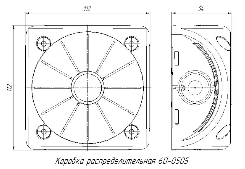 Коробка для видеокамер двухкомп. с мембранами безгалогенная (HF) серая 100х100х50 (60-0505) (Промрукав)