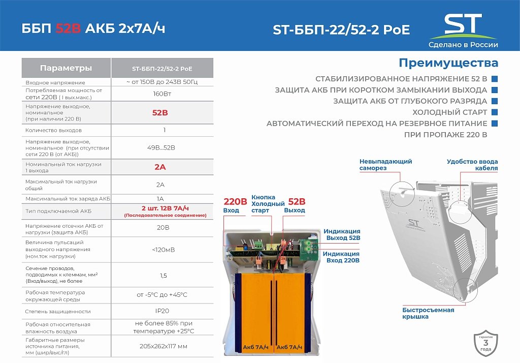 ST-ББП-22/52-2 POE (белый)