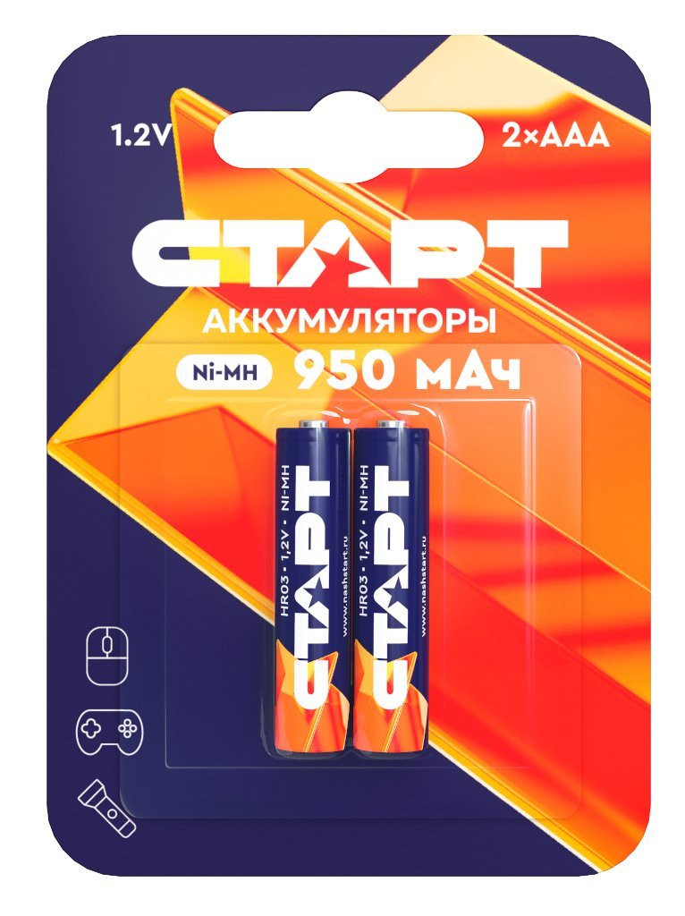 СТАРТ HR03 (AAA, 950mah), упак. 2 шт. БЛИСТЕР