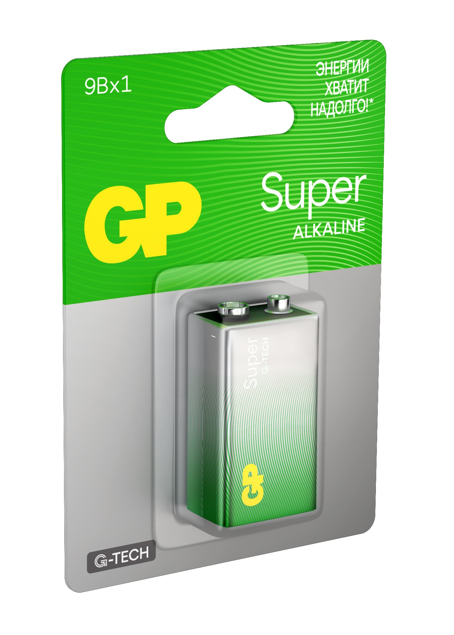 GP Super Alkaline 9V Крона (GP 1604AA21-5CRSBC1), БЛИСТЕР