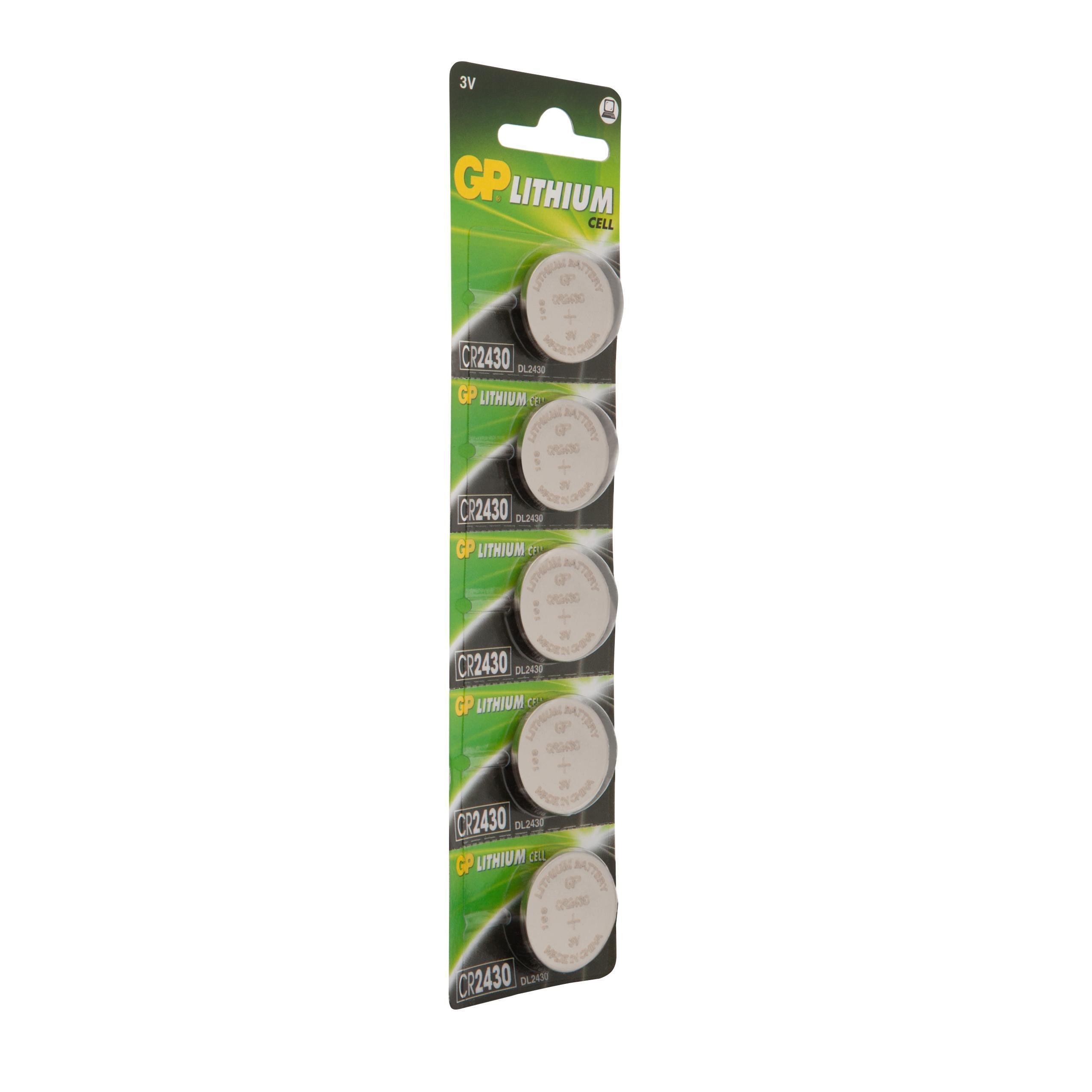 GP Lithium CR2430 (GP CR2430-2C5 100/1000), упак. 5 шт. БЛИСТЕР