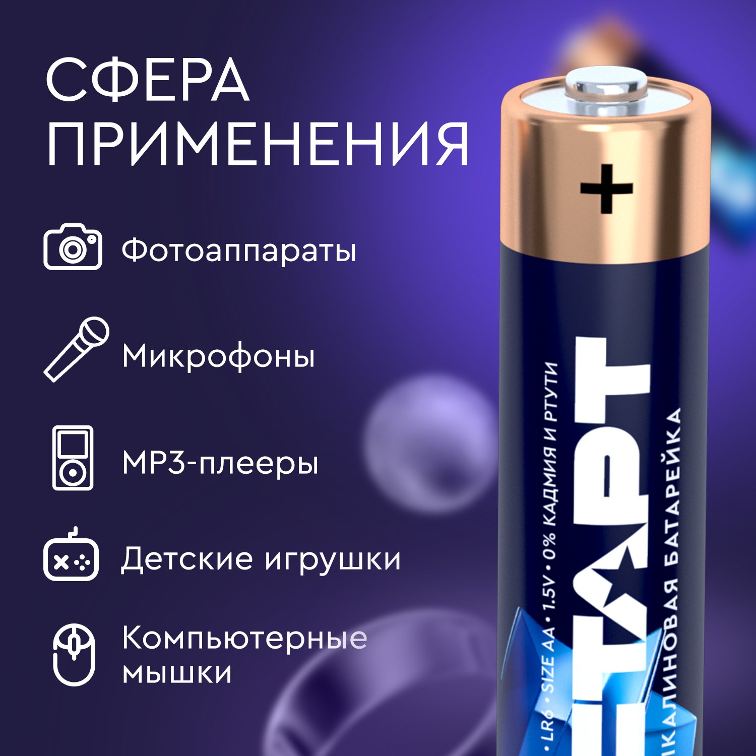 СТАРТ LR6-BL4 (1,5 В, AA, LR6), упак. 4 шт. БЛИСТЕР