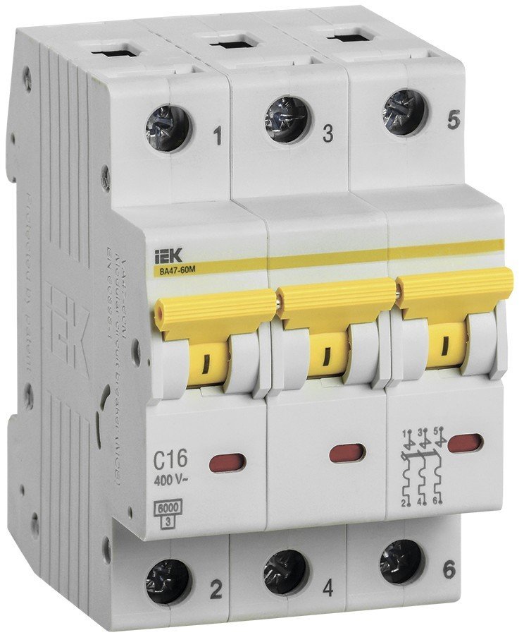 ВА47-60M 3P C 16А 6кА KARAT (MVA31-3-016-C)
