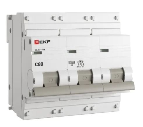 ВА 47-100 3P 80А (C) 10kA PROXIMA (mcb47100-3-80C-pro)
