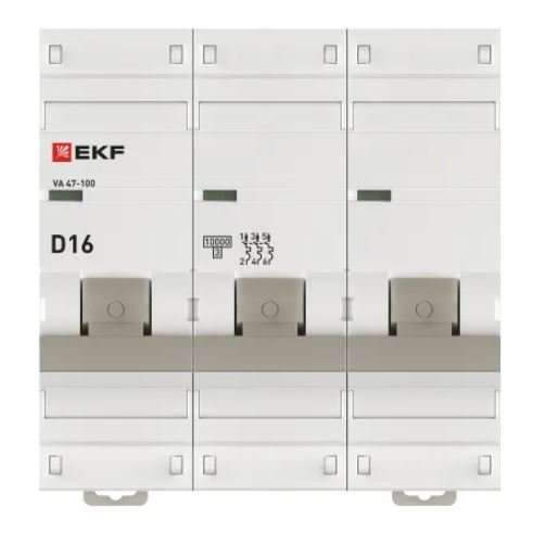 ВА 47-100 3P 16А (D) 10kA PROXIMA (mcb47100-3-16D-pro)