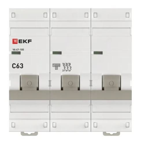ВА 47-100 3P 63А (C) 10kA PROXIMA (mcb47100-3-63C-pro)