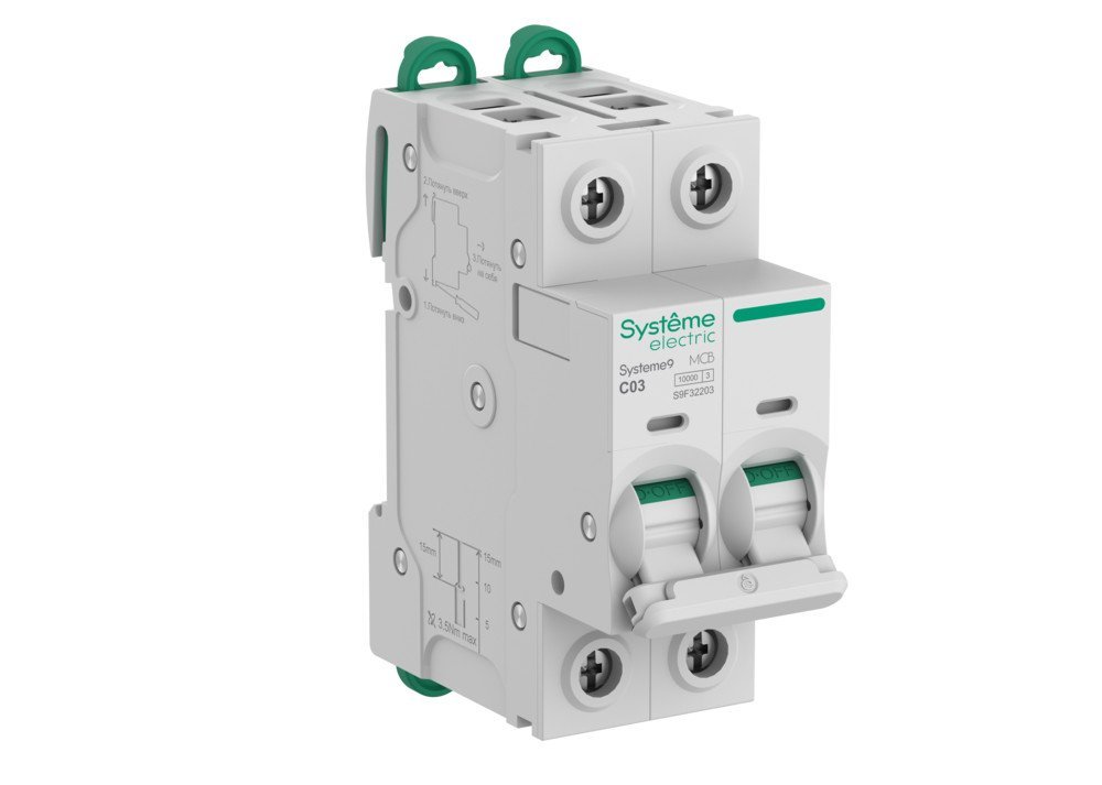 Systeme9 2P 3A 10kA 400В C (S9F32203)