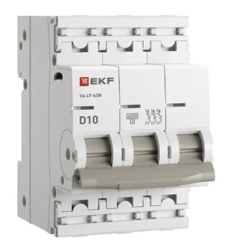 ВА 47-63N 3P 10А (D) 6кА PROXIMA (M636310D)