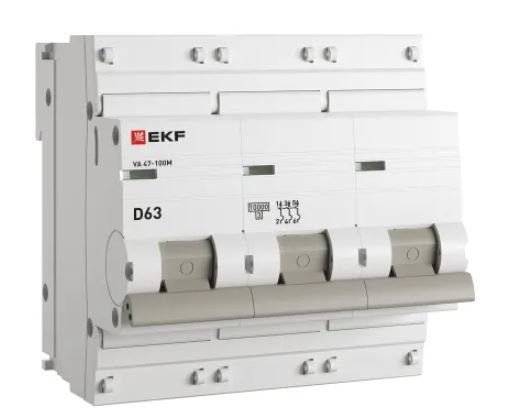 ВА 47-100M 3P 63А (D) 10kA PROXIMA (mcb47100m-3-63D-pro)