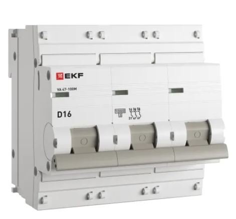 ВА 47-100M 3P 16А (D) 10kA PROXIMA (mcb47100m-3-16D-pro)