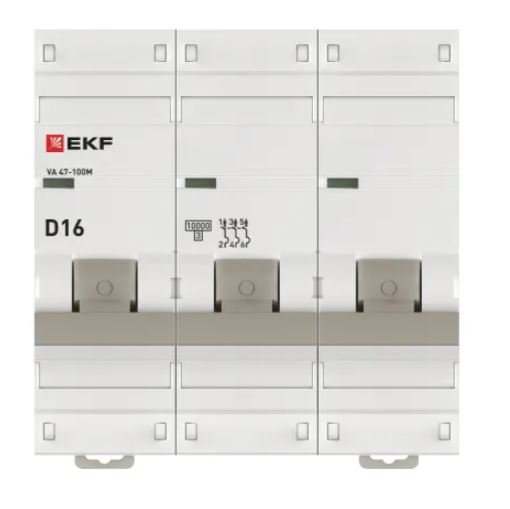 ВА 47-100M 3P 16А (D) 10kA PROXIMA (mcb47100m-3-16D-pro)