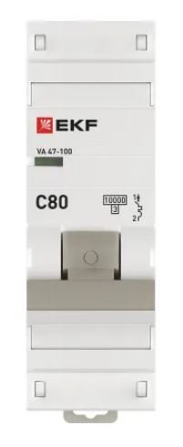 ВА 47-100 1P 80А (C) 10kA PROXIMA (mcb47100-1-80C-pro)