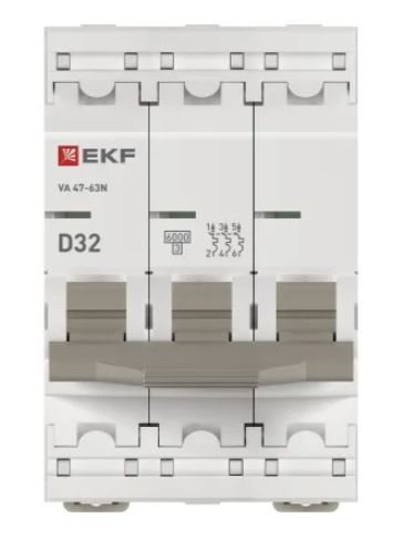 ВА 47-63N 3P 32А (D) 6кА PROXIMA (M636332D)