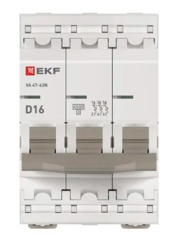 ВА 47-63N 3P 16А (D) 4,5 кА PROXIMA (M634316D)