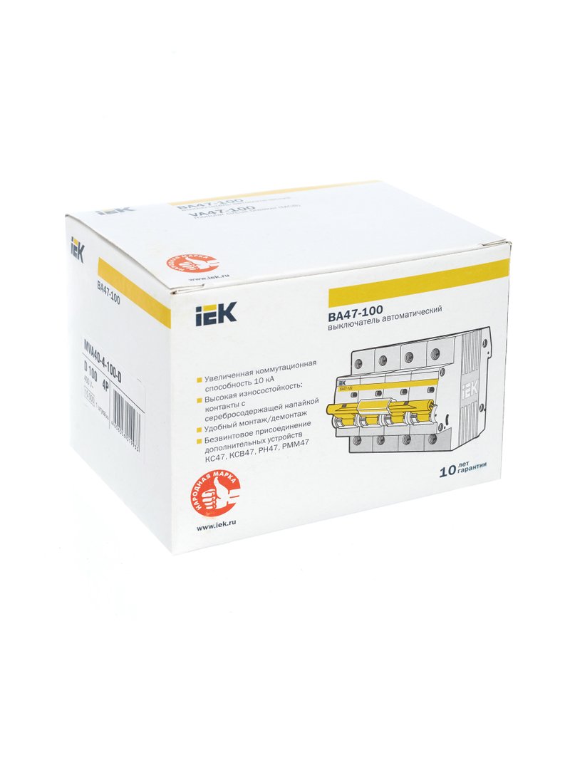 ВА47-100 4P D 100А 10кА KARAT (MVA40-4-100-D)