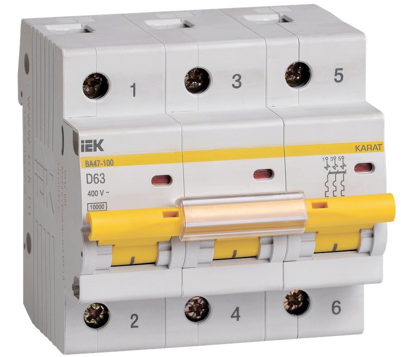 ВА47-100 3P D 63А 10кА KARAT (MVA40-3-063-D)