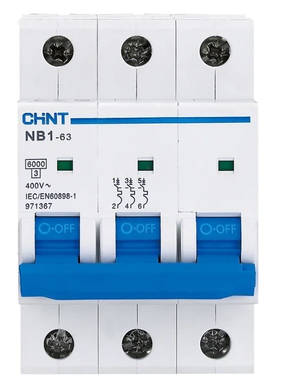 NB1-63 3P 50А 6кА х-ка C (DB) (R) CHINT (179708)