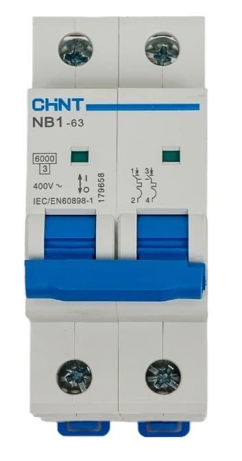 NB1-63 2P 32А 6кА х-ка C (DB) (R) CHINT (179663)