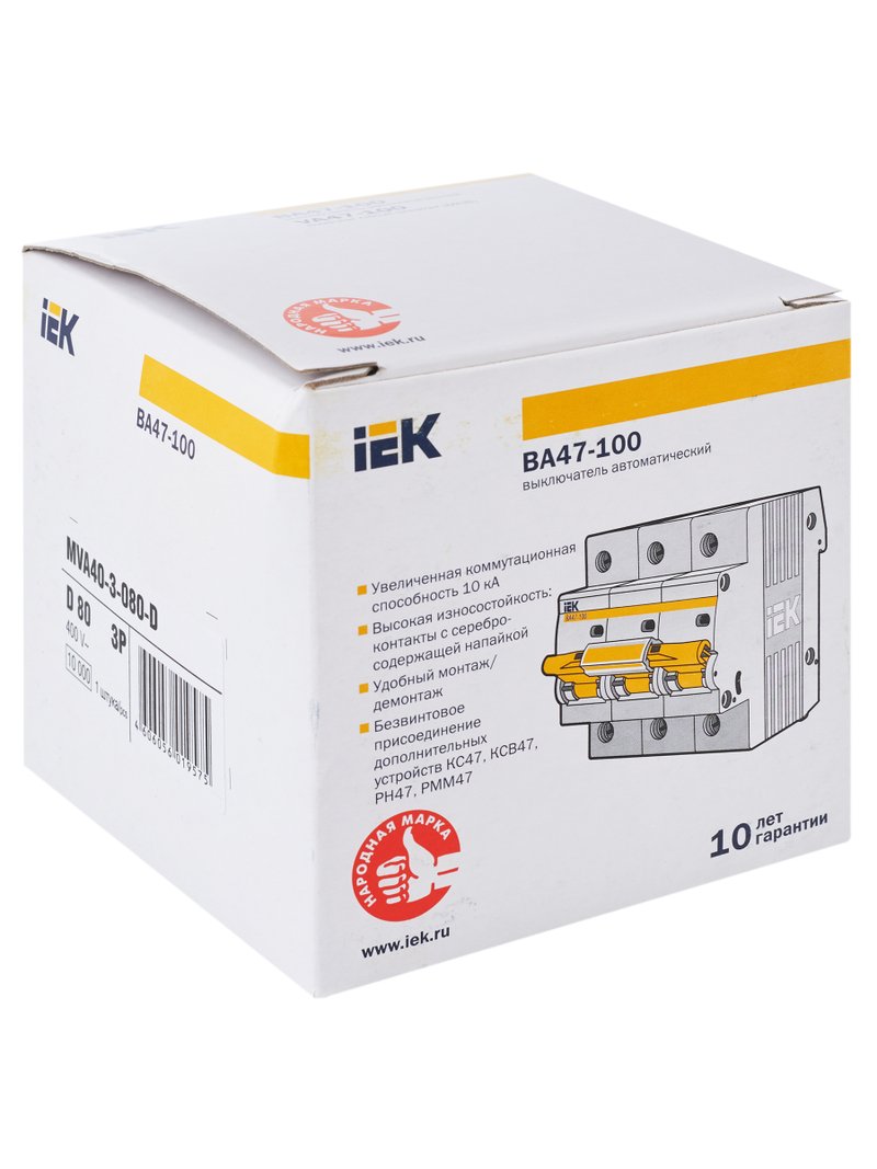 ВА47-100 3P D 80А 10кА KARAT (MVA40-3-080-D)
