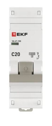 1P 20А (C) 10kA ВА 47-100 PROxima (mcb47100-1-20C-pro)
