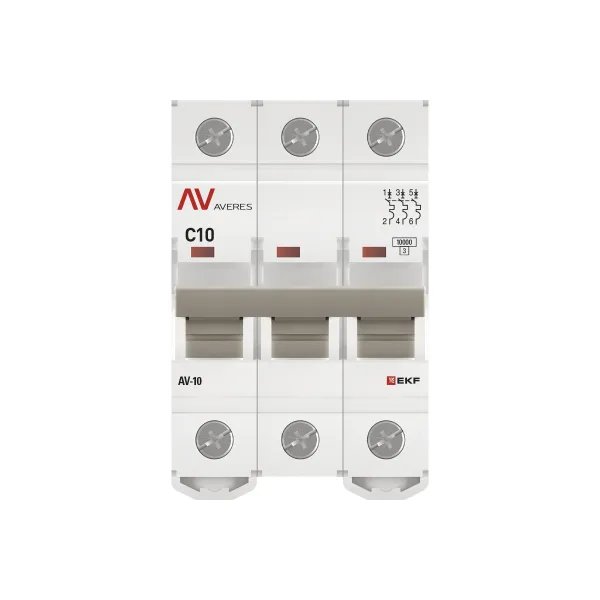 AV-10 3P 10A (C) 10kA AVERES (mcb10-3-10C-av)