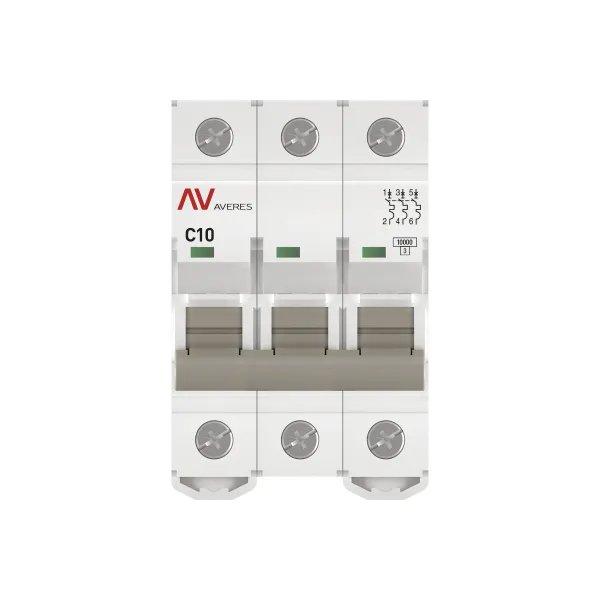 AV-10 3P 10A (C) 10kA AVERES (mcb10-3-10C-av)