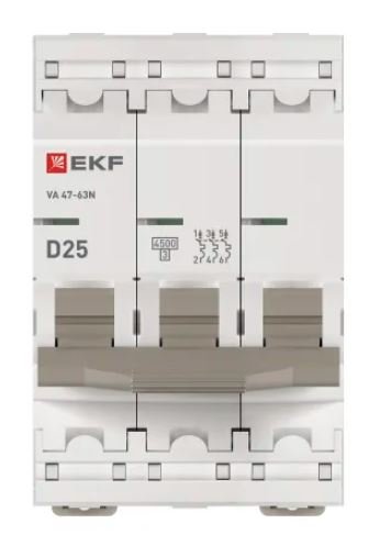 ВА 47-63N 3P 25А (D) 4,5 кА PROXIMA (M634325D)