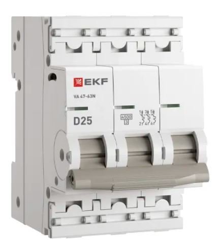 ВА 47-63N 3P 25А (D) 4,5 кА PROXIMA (M634325D)