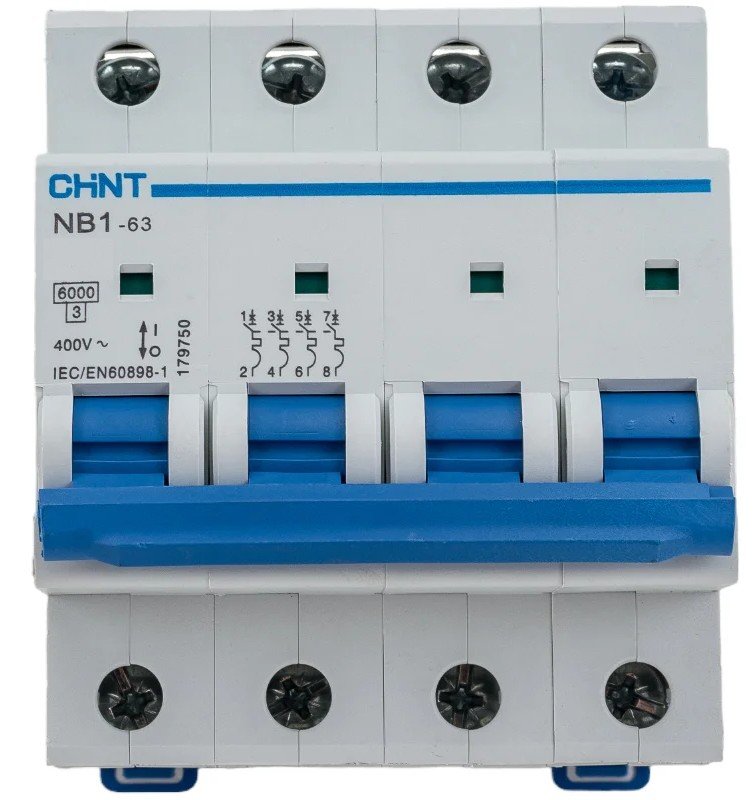 NB1-63 4P 25А 6кА х-ка C (DB) (R) CHINT (179745)