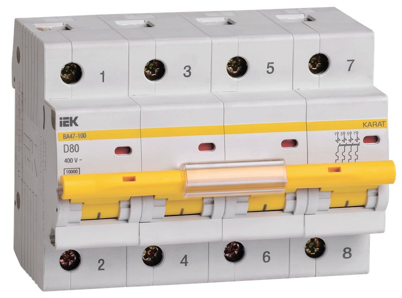 ВА47-100 4P D 80А 10кА KARAT (MVA40-4-080-D)