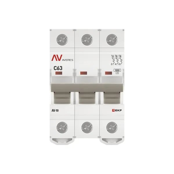 AV-10 3P 63A (C) 10kA AVERES (mcb10-3-63C-av)
