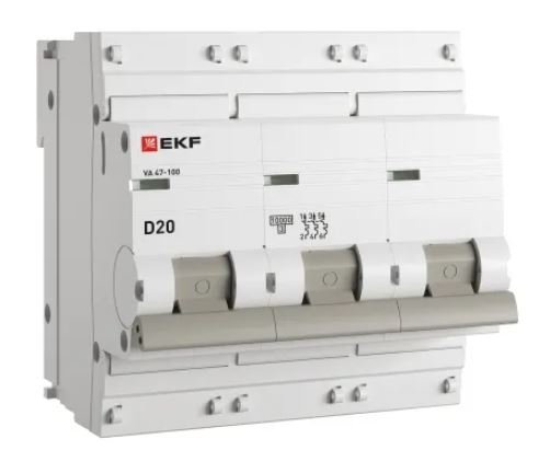 ВА 47-100 3P 20А (D) 10kA PROxima (mcb47100-3-20D-pro)