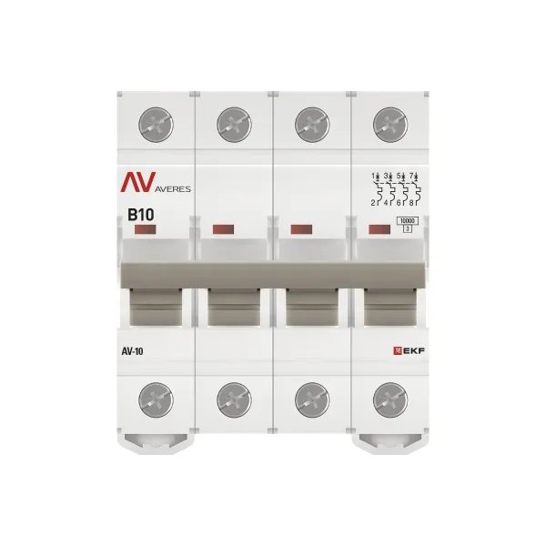 AV-10 4P 10A (B) 10kA AVERES (mcb10-4-10B-av)