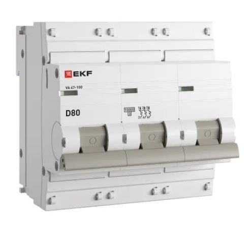 ВА 47-100 3P 80А (D) 10kA PROXIMA (mcb47100-3-80D-pro)