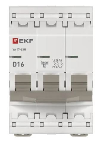 ВА 47-63N 3P 16А (D) 6кА PROXIMA (M636316D)