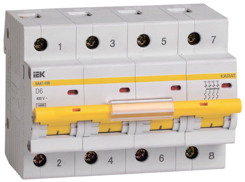 ВА47-100 4P D 6А 10кА KARAT (MVA40-4-006-D)