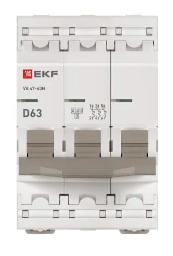 ВА 47-63N 3P 63А (D) 4,5 кА PROXIMA (M634363D)
