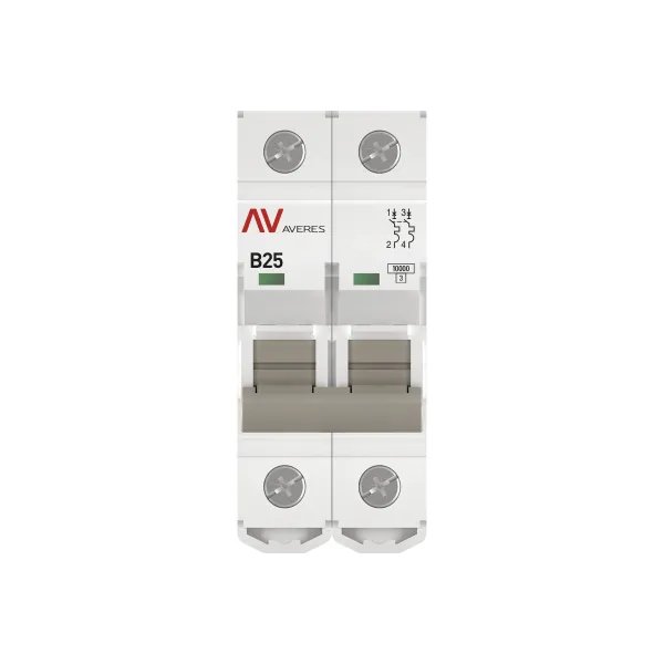 AV-10 2P 25A (B) 10kA AVERES (mcb10-2-25B-av)