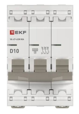 ВА 47-63N MA 3P 10А (D) 6кА PROXIMA (M63MA6310D)