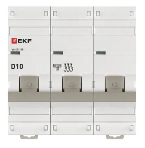 ВА 47-100 3P 10А (D) 10kA PROXIMA (mcb47100-3-10D-pro)
