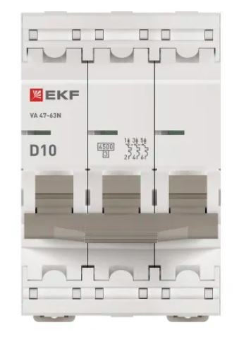 ВА 47-63N 3P 10А (D) 4,5 кА PROXIMA (M634310D)