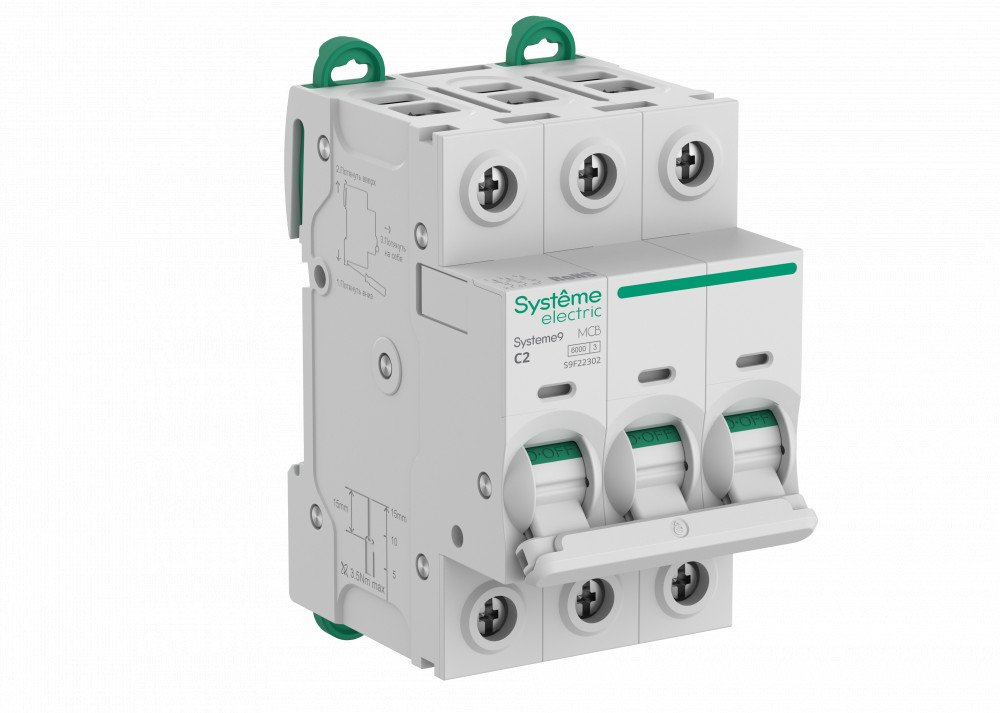 Systeme9 3P 2A 6kA 400В C (S9F22302)