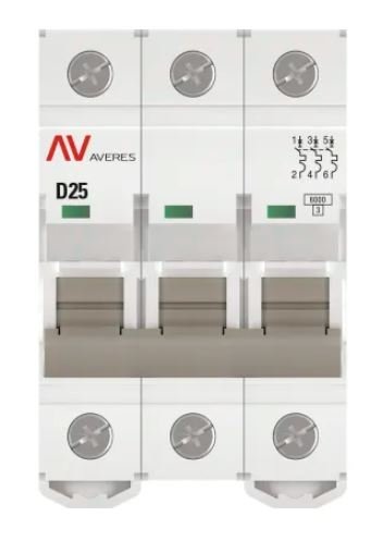 AV-6 3P 25A (D) 6kA AVERES (mcb6-3-25D-av)