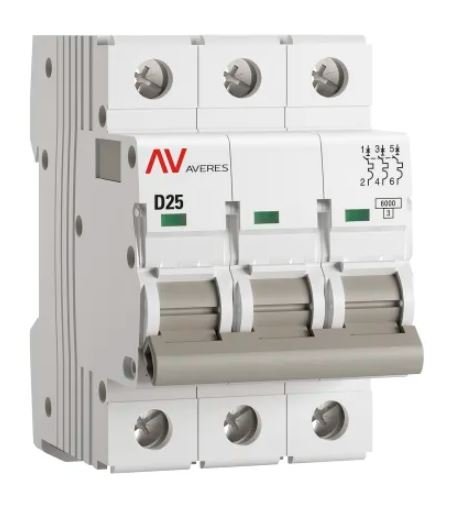 AV-6 3P 25A (D) 6kA AVERES (mcb6-3-25D-av)