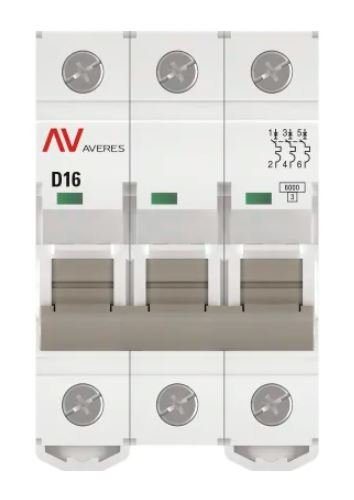 AV-6 3P 16A (D) 6kA AVERES (mcb6-3-16D-av)