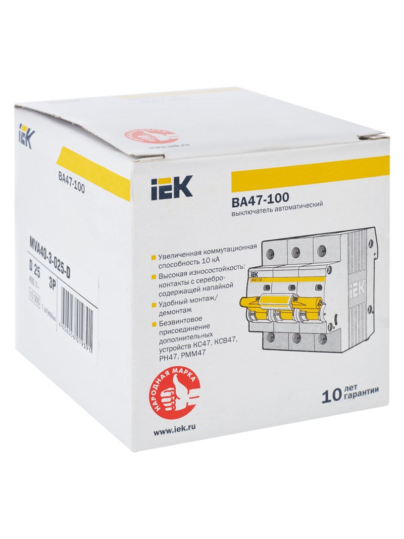 ВА47-100 3P D 25А 10кА KARAT (MVA40-3-025-D)