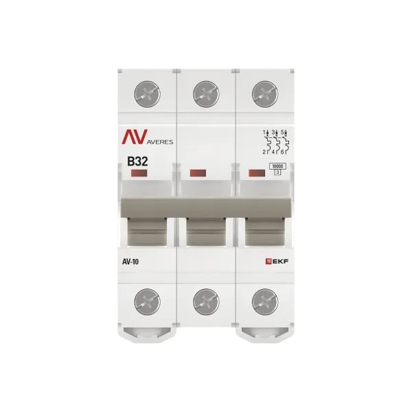 AV-10 3P 32A (B) 10kA AVERES (mcb10-3-32B-av)